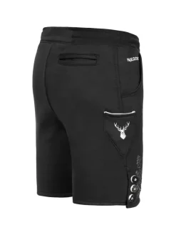 Jogginghose Design Trachten Lederhose Bermuda Shorts Kurz JOK5 in Schwarz