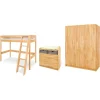 Jugendzimmer-Set Natura breit groß mit Hochbett, 3-tlg.