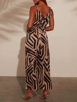 Jumpsuit in Braun/ Beige