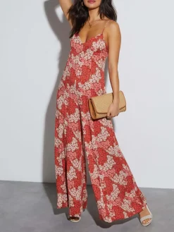 Jumpsuit in Rot/ Weiß