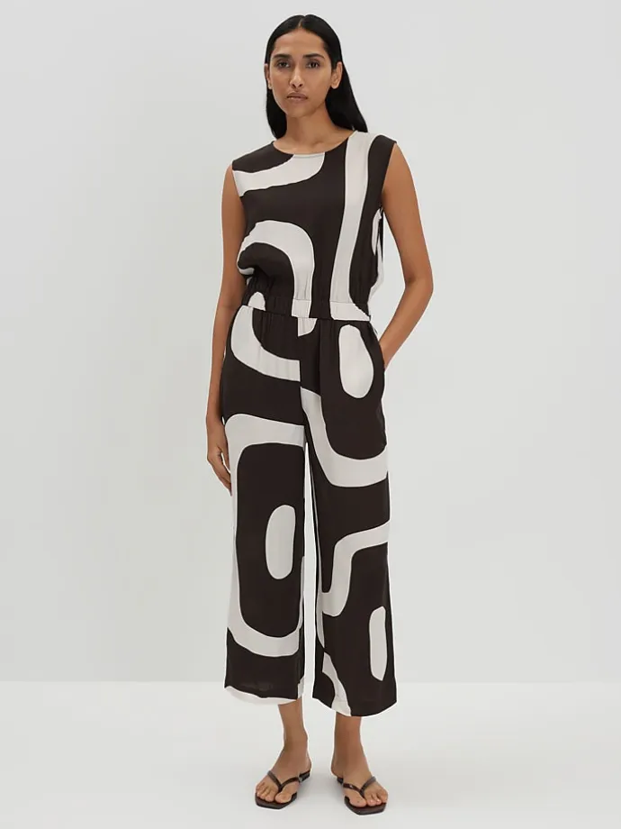 Jumpsuit in Schwarz/ Weiß
