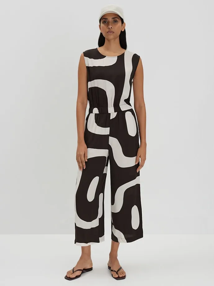 Jumpsuit in Schwarz/ Weiß