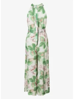 Jumpsuit in Weiß/ Grün