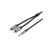 Kabel Audiokabel 2x Cinch auf 3.5mm 8m (grau)