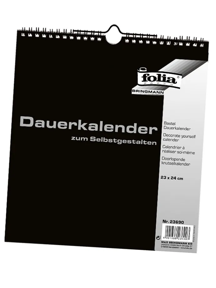 Kalender zum Selbstgestalten in Schwarz - (L)24 x (B)23 cm