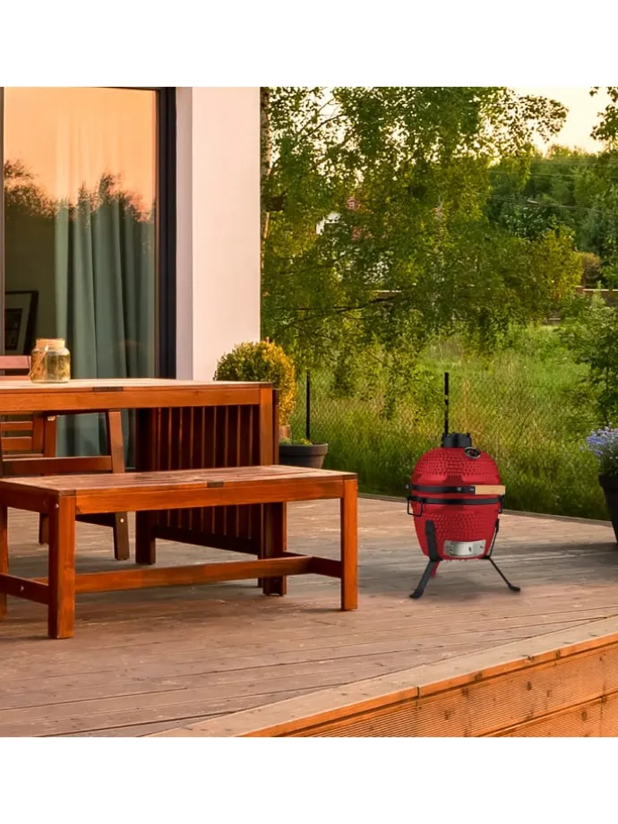 Kamado Grill in Rot - Ø 32 cm