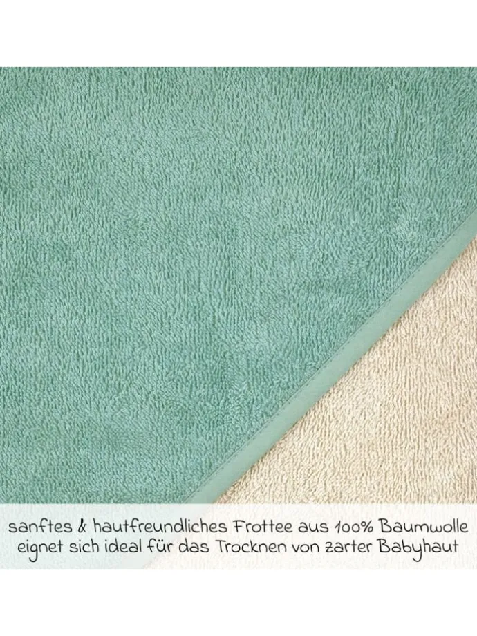 Kapuzenbadetuch 80 x 80 cm - Greige Eisb in blau,beige