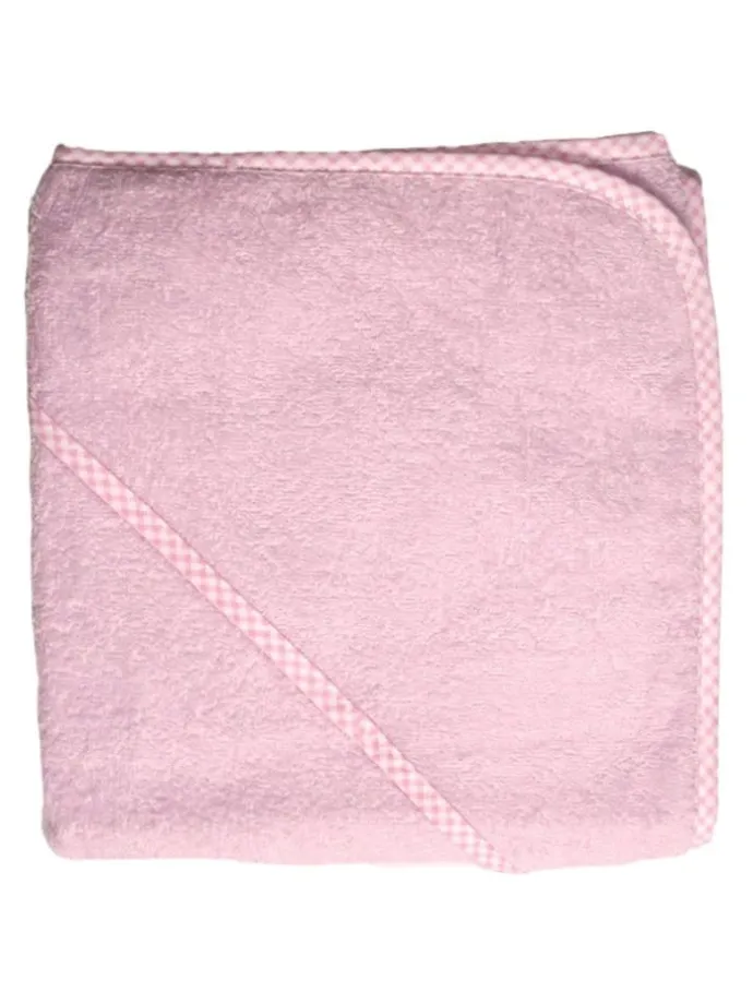 Kapuzenbadetuch 80 x 80 cm - Uni Rosa in rosa
