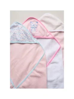 Kapuzenhandtücher Bär in rosa/pink