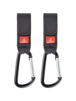 Karabiner für Kinderwagen 2er Set 5kg Tragkraft in Schwarz
