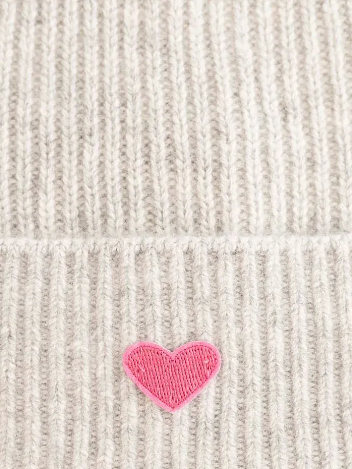 Kaschmir-Beanie in Grau/ Grau