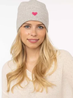 Kaschmir-Beanie in Grau/ Grau