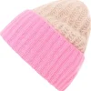 Kaschmir-Mütze in Beige/ Rosa
