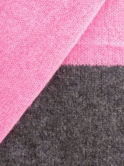 Kaschmir-Schal in Grau/ Pink - (L)100 x (B)30 cm