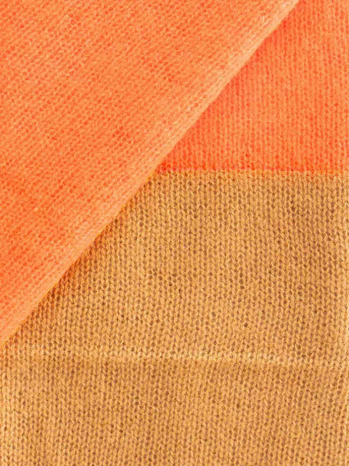Kaschmir-Schal in Hellbraun/ Orange - (L)100 x (B)30 cm
