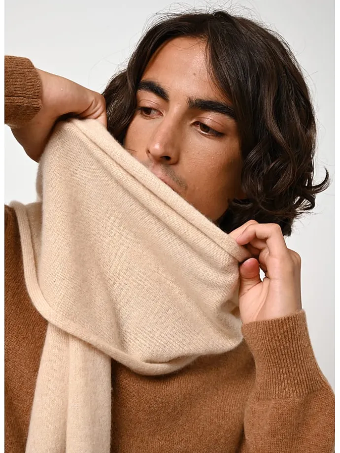 Kaschmir-Schal "Vaymont" in Beige - (L)200 x (B)30 cm