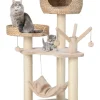 Katzenbaum mit Höhle in Beige
