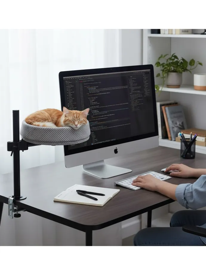 Katzenbett in Grau/ Schwarz