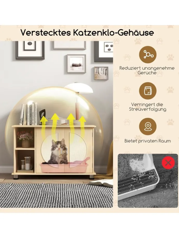 Katzenschrank 82x48x52cm in Beige