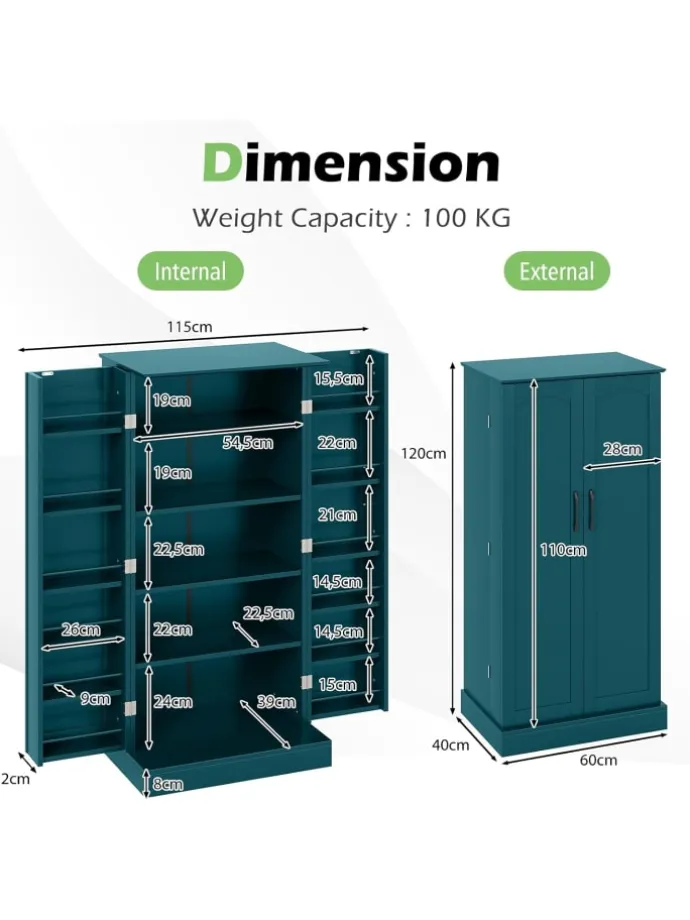 Küchenschrank 120cm in Grün