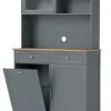 Küchenschrank für 45 L Mülleimer 100 x 34 x 172 cm in Grau
