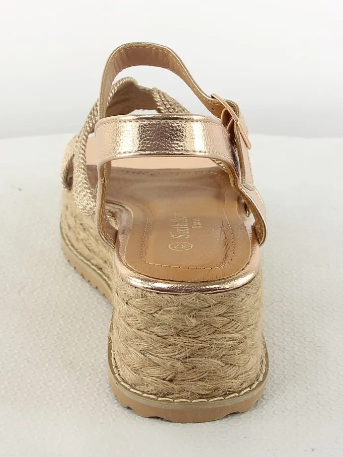 Keilsandaletten in Gold