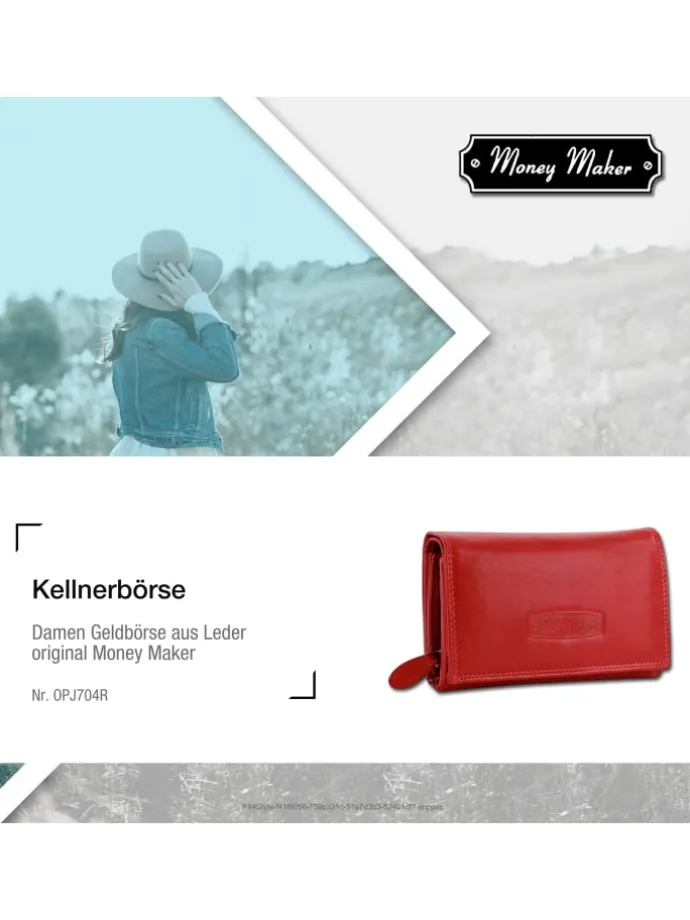 Kellnerbörse Leder Damen Geldbörse