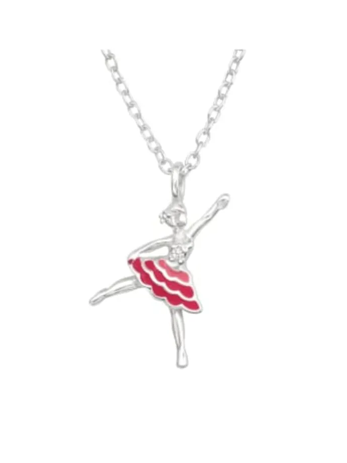 Kette mit Anhänger BALLERINA Kristall in 925 Sterling Silber, 2-tlg. in silber