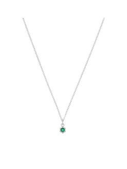 Kette mit Anhänger Silber 925, rhodiniert in Grün