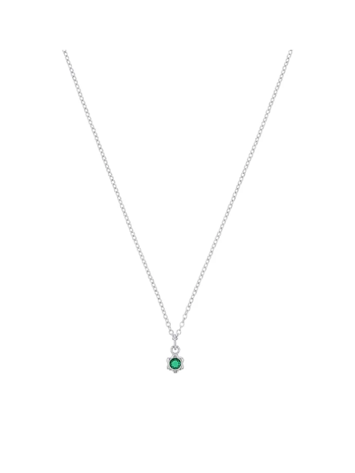 Kette mit Anhänger Silber 925, rhodiniert in Grün