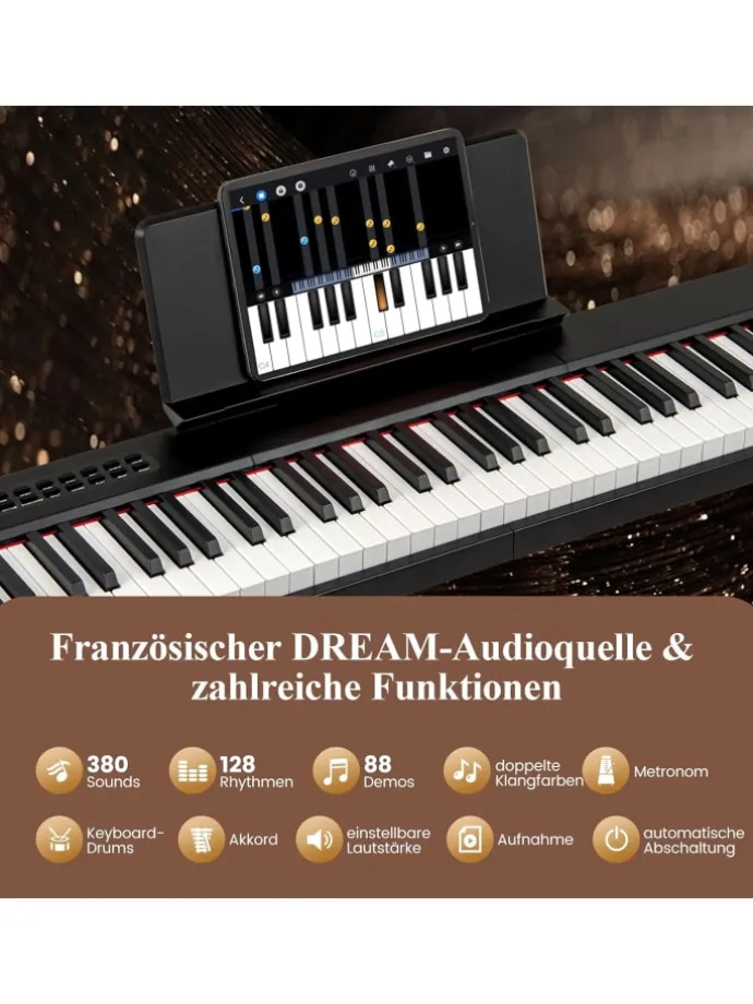 Keyboard Piano 88 Tasten in Schwarz