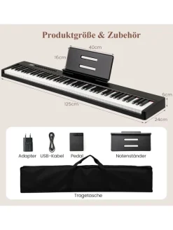 Keyboard Piano 88 Tasten in Schwarz