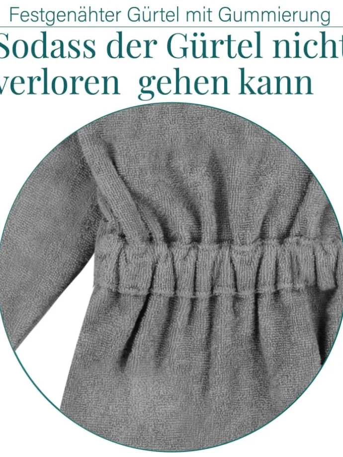 Kinder Bademantel aus Bio-Baumwolle Ljubljana in Hellgrau