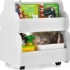 Kinder Bücherregal auf Rollen in Weiß