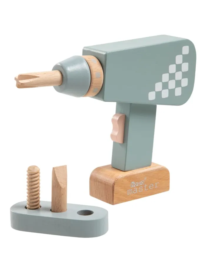 Kinder Bohrmaschine aus Holz mit magnetischen Bits ab 3 Jahre