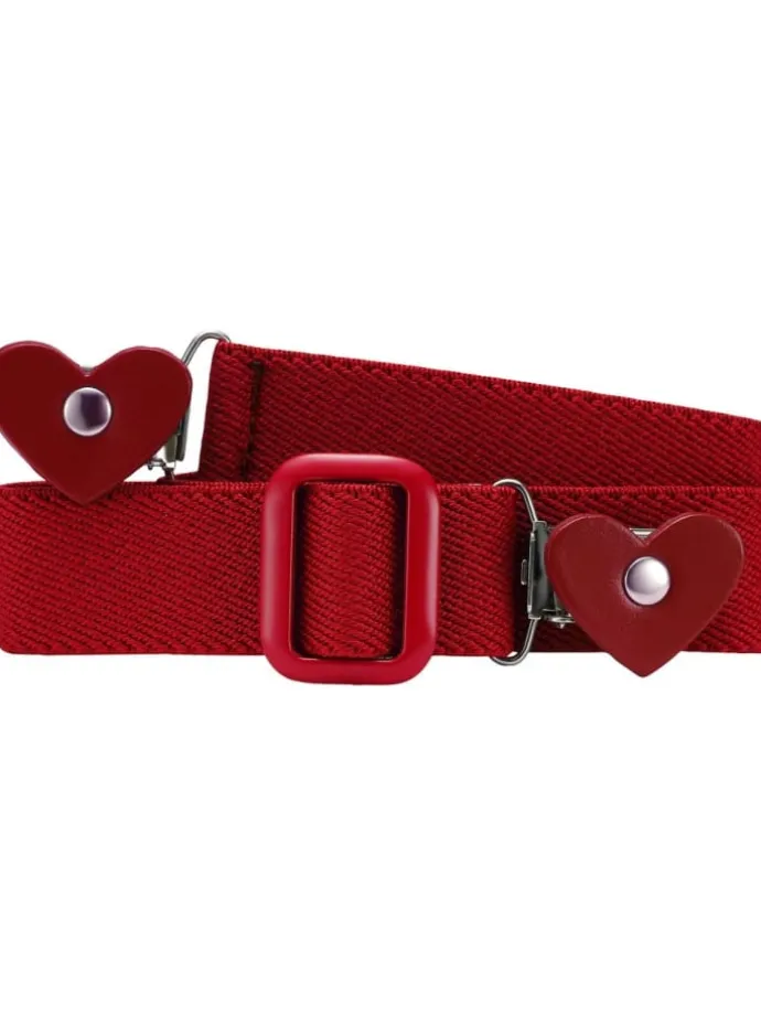 Kinder Gürtel "Elastik-Gürtel Herz-Clip uni" in Rot