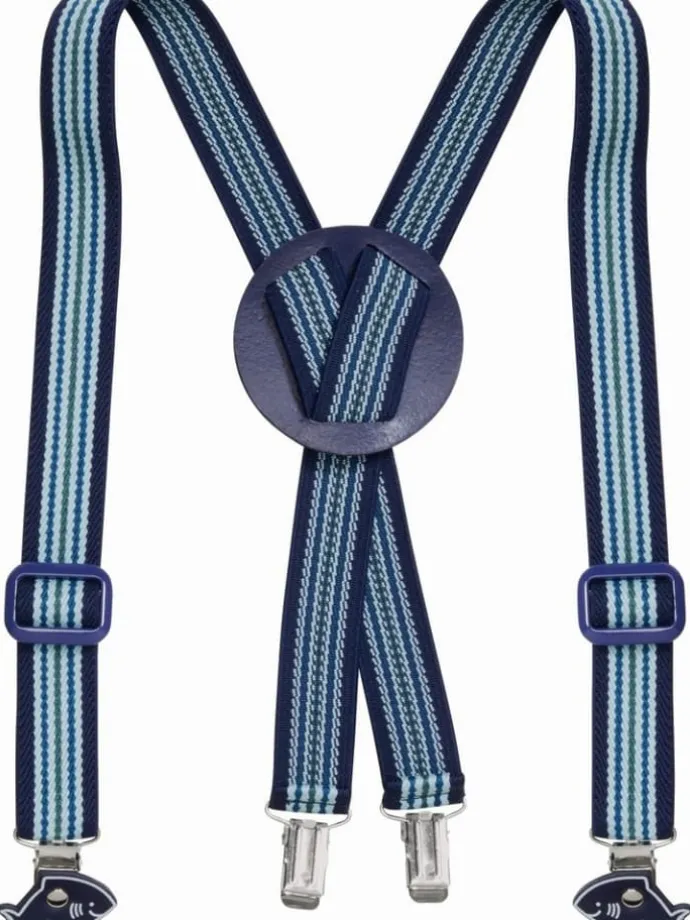 Kinder Gürtel "Hosentraeger Hai gestreift" in Blau