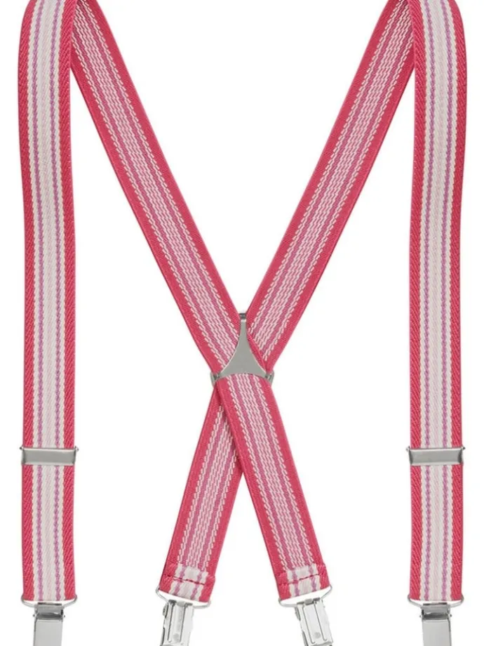 Kinder Gürtel "Hosentraeger gestreift" in Pink