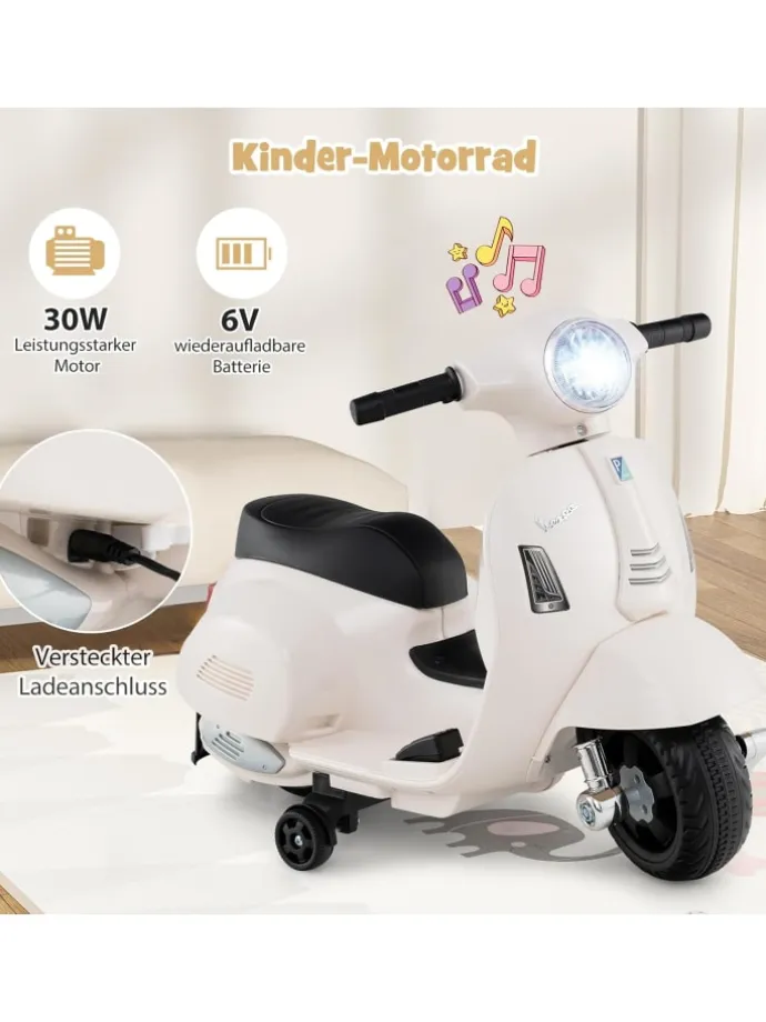 Kinder Motorrad Elektrisch in Weiß