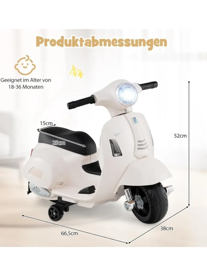 Kinder Motorrad Elektrisch in Weiß