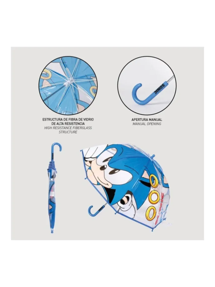 Kinder Regenschirm Transparent Ø 71 cm – Ringgriff