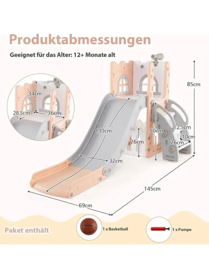Kinder Rutsche in Rosa