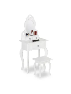 Kinder Schminktisch in Weiß - (B)50 x (H)110 x (T)30 cm