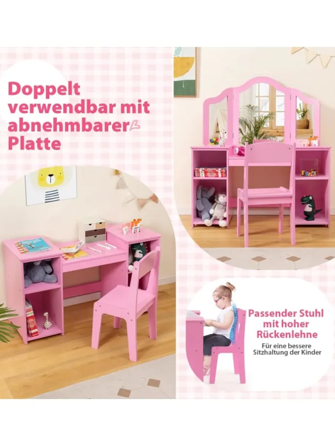 Kinder Schminktisch-Set in Rosa
