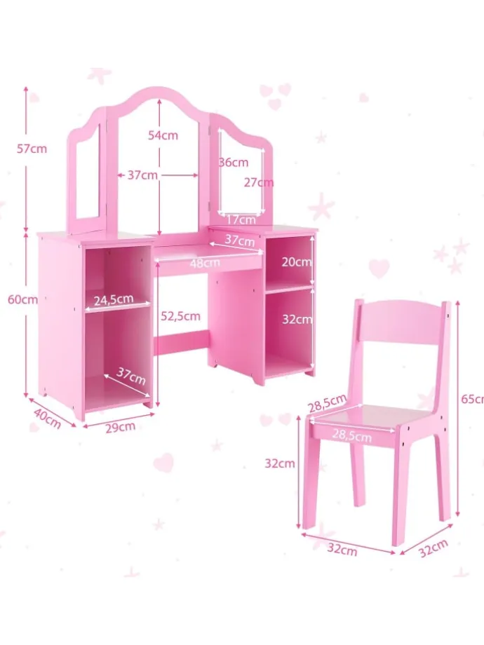 Kinder Schminktisch-Set in Rosa