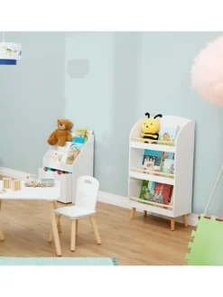 Kinderbücherregal in Weiß/ Natur - (B)50 x (H)95,5 x (T)24 cm