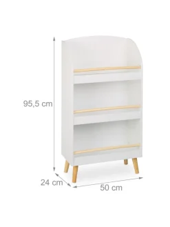 Kinderbücherregal in Weiß/ Natur - (B)50 x (H)95,5 x (T)24 cm
