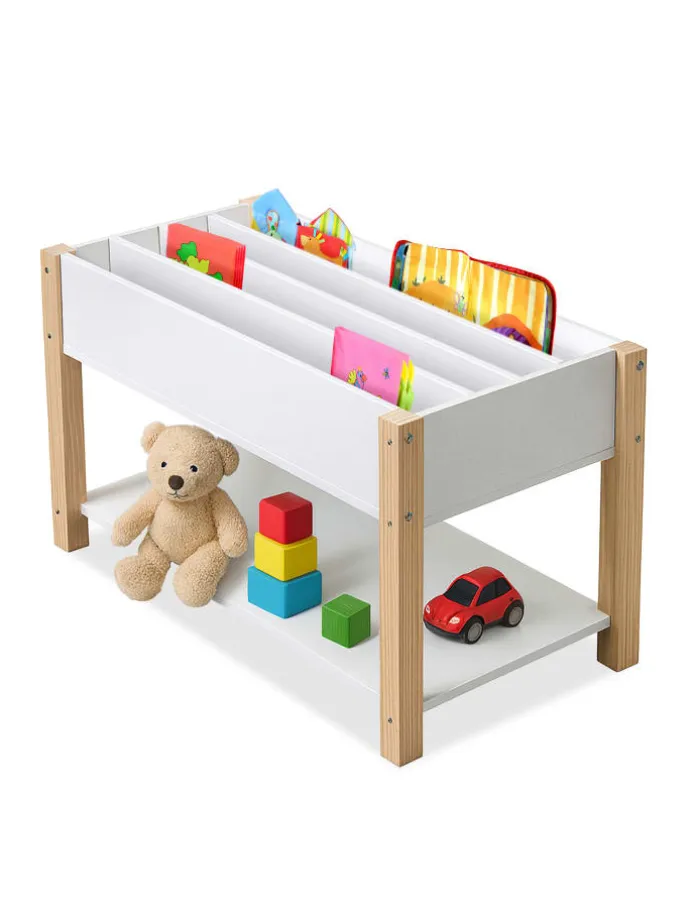 Kinderbücherregal in Weiß/ Natur – (B)80 x (H)44 x (T)40 cm