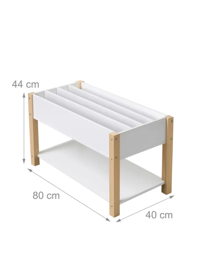 Kinderbücherregal in Weiß/ Natur – (B)80 x (H)44 x (T)40 cm