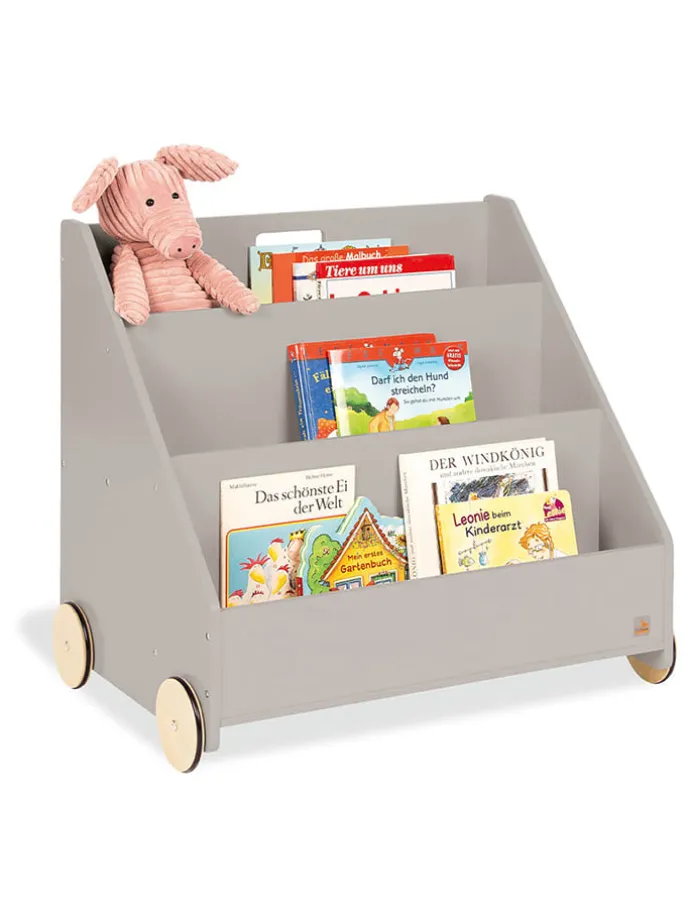 Kinderbücherregal "Lasse" in Grau - (B)65 x (H)57 x (T)42 cm